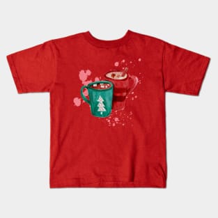 A Heartwarming Christmas Wish Over a Cup of Coffee Kids T-Shirt